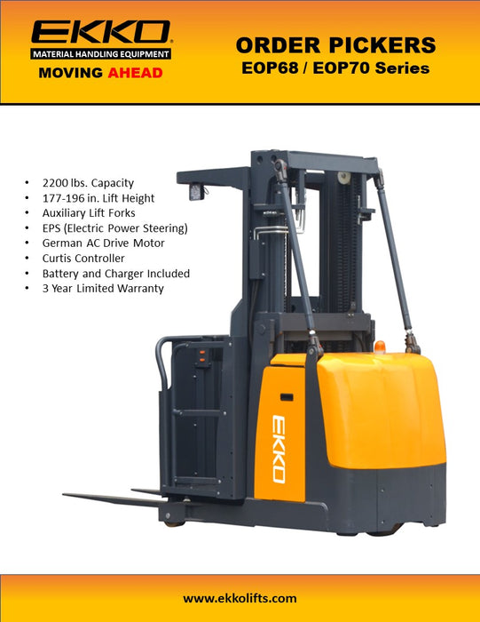 EKKO EOP70 Order Picker 2200lb. Capacity, 196" Lift - view 2