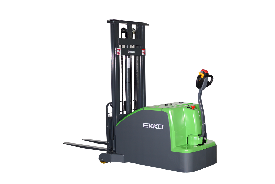 EKKO EK14CS-130Li Lithium Counterbalanced Walkie Stacker, 3,000 lb Capacity