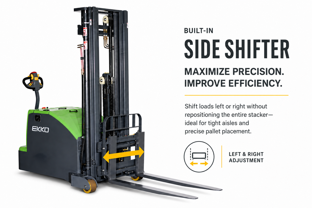 EKKO EK14CS-189Li Lithium Counterbalanced Walkie Stacker, Side Shifting - view 2