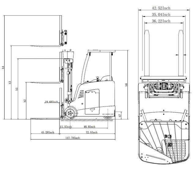 EKKO EK18RF-Li Stand-up Rider Forklift - view 3
