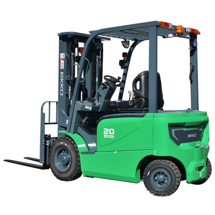EKKO EK20G-LI Electric Forklift, 4,500 lb Capacity, 189" Lift Height, 3-Stage Mast, Side Shift, 80V Lithium Battery