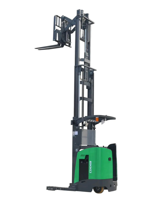 EKKO EK18RR-196Li Reach Truck – 4,000 lb Capacity, 196" Lift, Stand-Up Narrow Aisle, Lithium Battery 