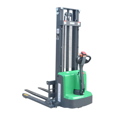 EKKO EB13E-Li Electric Walkie Stacker – 2,800 lb Capacity, 119" Lift, 82" Mast, Adjustable Forks, 24V Lithium Battery