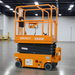 Orange EKKO ES40E scissor lift on a white background