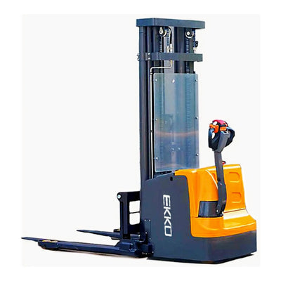 EKKO EB18E Electric Walkie Stacker with Straddle Legs – 4,000 lb Capacity, 138" Lift, 24V Maintenance Free Battery