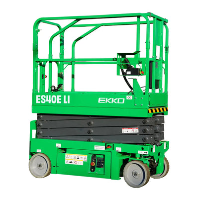 EKKO ES40E-Li Electric Scissor Lift – 500 lb Capacity, 19.7 ft Working Height, 25.6V Lithium-Ion Battery
