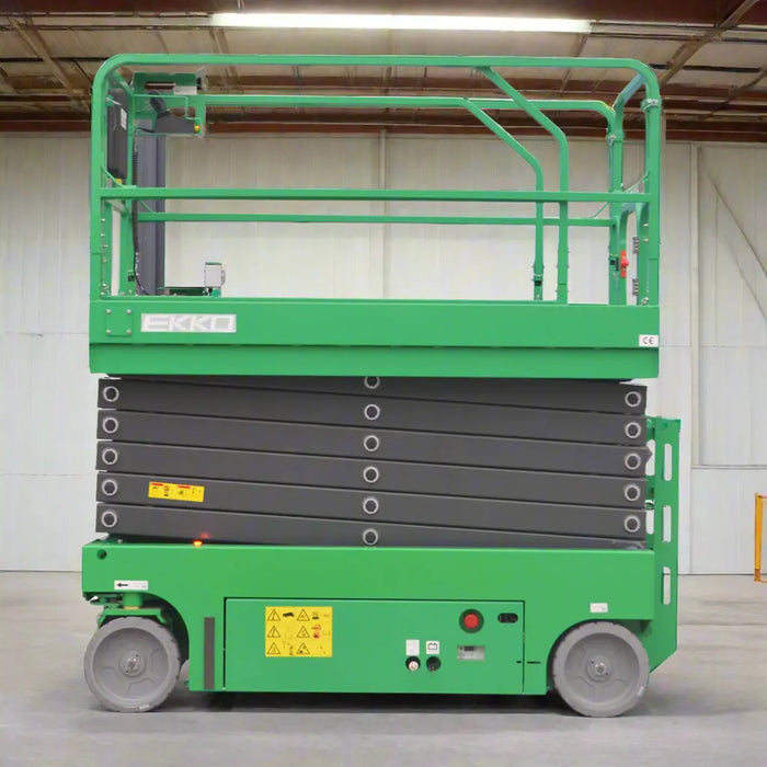 EKKO ES120E-Li Electric Scissor Lift – 700 lb Capacity, 45 ft Working Height, 25.6V Lithium-ion Battery 
