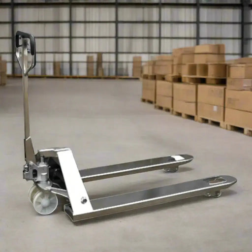 Hand pallet truck on a white background