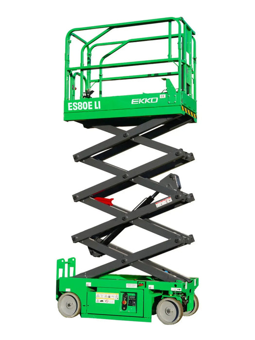 EKKO ES80E-Li Electric Scissor Lift – 990 lb Capacity, 32.8 ft Working Height, 25.6V Lithium-Ion Battery 