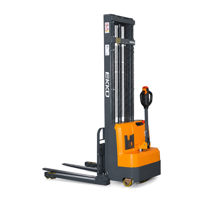 EKKO EB14C-145 Full Powered Straddle Stacker 3000 lb Capacity, 145" Height