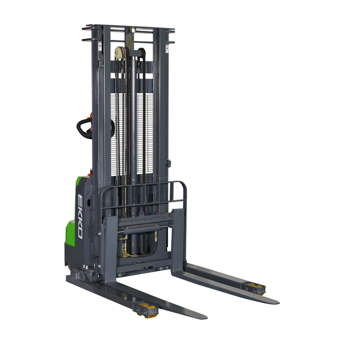 EKKO EB14CS-189Li Lithium Straddle Stacker 3000 lb Cap, 189" Height, Side-shift