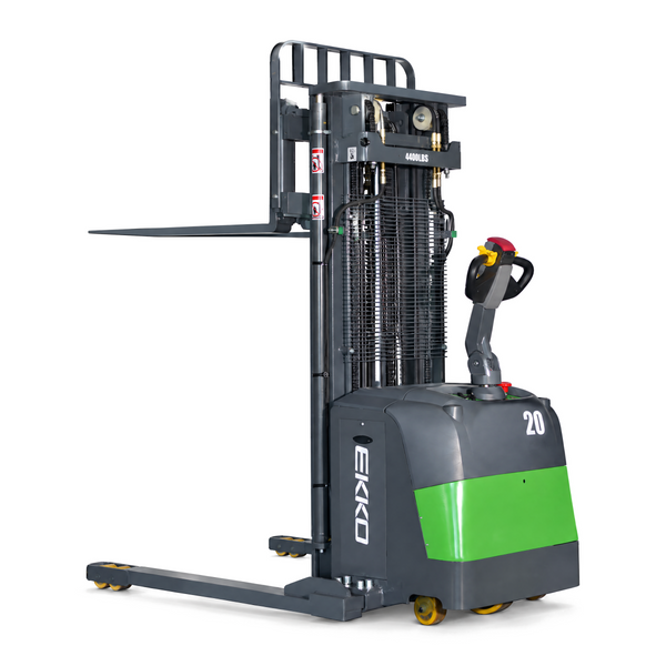 EKKO EB20CS-216Li Electric Walkie Stacker with Side Shift – 4,400 lb Capacity, 216" Lift, 24V Lithium Battery