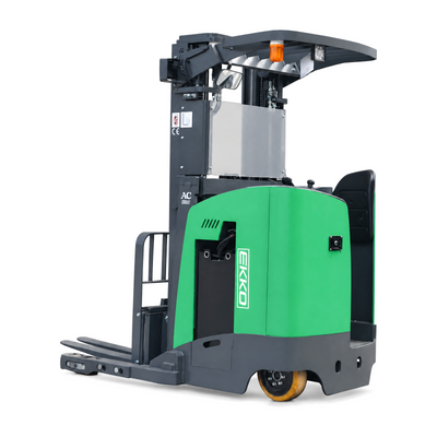 EKKO EK18RR-335Li Reach Truck – 4,000 lb Capacity, 335" Lift, Stand-Up Narrow Aisle, Lithium Battery