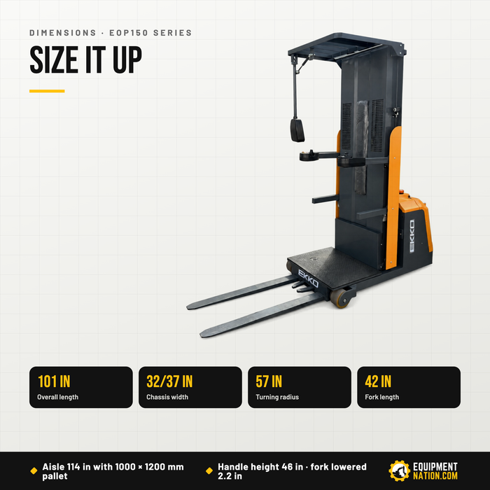 EKKO EOP150 Series Lithium Order Picker 1,500lb