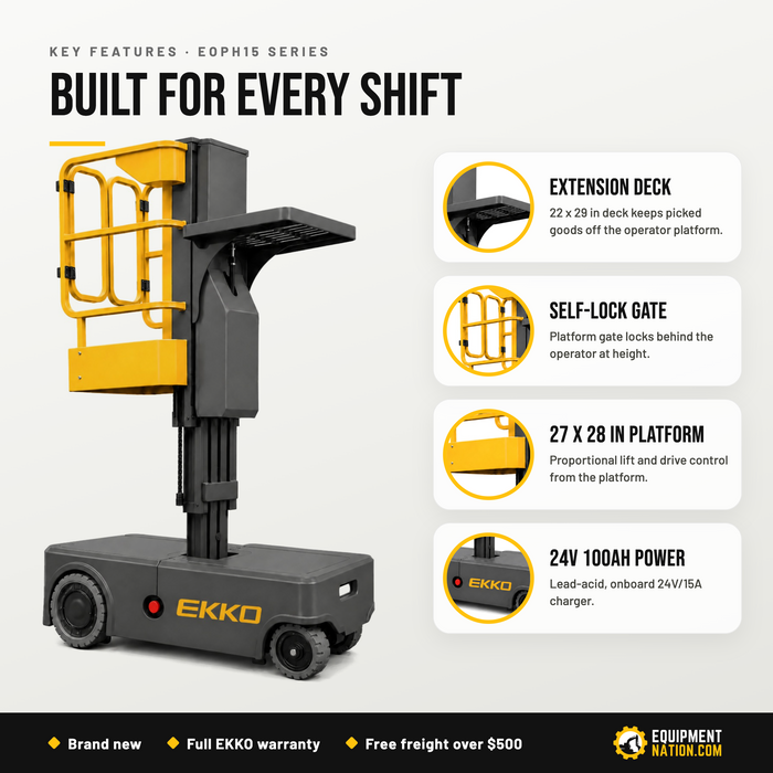 EKKO EOPH15 Series Full Electric Order Picker 330lb