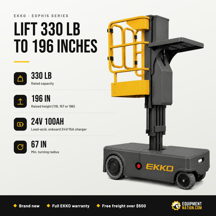 EKKO EOPH15 Series Full Electric Order Picker 330lb
