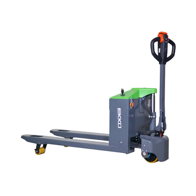 EKKO EP15JLi Electric Walkie Pallet Jack – 3,300 lb Capacity, Lithium Battery, 27"x45" Forks, Pin Pad Security